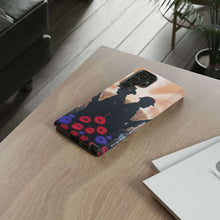 Load image into Gallery viewer, Phone case with an Australian and New Zealand soldier back to back with light-horsemen in the background and poppies in the foreground