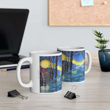 Load image into Gallery viewer, 11oz BPA, lead-free, microwave/dishwasher safe, white ceramic, vivid colours. Many original artworks by Kerry Sandhu Art