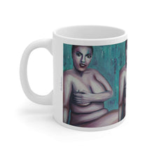 Load image into Gallery viewer, 11oz BPA, lead-free, microwave/dishwasher safe, white ceramic, vivid colours. Many original artworks by Kerry Sandhu Art