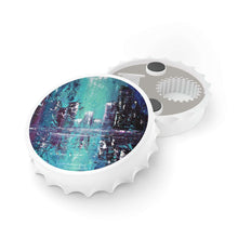 Load image into Gallery viewer, Plastic exterior w/ metallic bottom, magnetic back, 2 different opening mechanisms, matte finish. Art by Kerry Sandhu Art