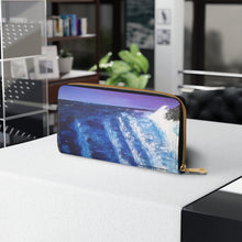 Load image into Gallery viewer, Pockets for cash, c/cards, coins, & more. Stylish faux leather, lots of original artworks by Kerry Sandhu Art to choose from