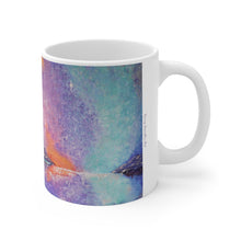 Load image into Gallery viewer, 11oz BPA, lead-free, microwave/dishwasher safe, white ceramic, vivid colours. Many original artworks by Kerry Sandhu Art