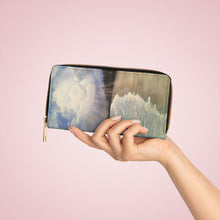 Load image into Gallery viewer, Pockets for cash, c/cards, coins, & more. Stylish faux leather, lots of original artworks by Kerry Sandhu Art to choose from