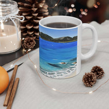 Load image into Gallery viewer, 11oz BPA, lead-free, microwave/dishwasher safe, white ceramic, vivid colours. Many original artworks by Kerry Sandhu Art