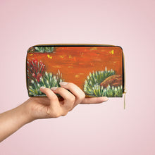 Load image into Gallery viewer, Pockets for cash, c/cards, coins, & more. Stylish faux leather, lots of original artworks by Kerry Sandhu Art to choose from
