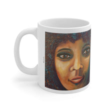 Load image into Gallery viewer, 11oz BPA, lead-free, microwave/dishwasher safe, white ceramic, vivid colours. Many original artworks by Kerry Sandhu Art
