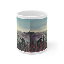 Load image into Gallery viewer, 11oz BPA, lead-free, microwave/dishwasher safe, white ceramic, vivid colours. Many original artworks by Kerry Sandhu Art