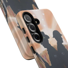 Load image into Gallery viewer, Phone case with an Australian and New Zealand soldier back to back with light-horsemen in the background and poppies in the foreground
