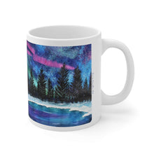 Load image into Gallery viewer, 11oz BPA, lead-free, microwave/dishwasher safe, white ceramic, vivid colours. Many original artworks by Kerry Sandhu Art