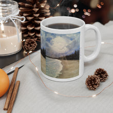 Load image into Gallery viewer, 11oz BPA, lead-free, microwave/dishwasher safe, white ceramic, vivid colours. Many original artworks by Kerry Sandhu Art