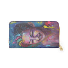 Load image into Gallery viewer, Pockets for cash, c/cards, coins, & more. Stylish faux leather, lots of original artworks by Kerry Sandhu Art to choose from