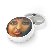 Load image into Gallery viewer, Plastic exterior w/ metallic bottom, magnetic back, 2 different opening mechanisms, matte finish. Art by Kerry Sandhu Art
