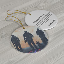Load image into Gallery viewer, Original artwork front, description on back. Thick high-quality porcelain. 7cm diameter. Comes w/ ribbon by Kerry Sandhu Art
