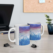 Load image into Gallery viewer, 11oz BPA, lead-free, microwave/dishwasher safe, white ceramic, vivid colours. Many original artworks by Kerry Sandhu Art