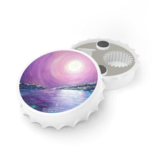 Load image into Gallery viewer, Plastic exterior w/ metallic bottom, magnetic back, 2 different opening mechanisms, matte finish. Art by Kerry Sandhu Art