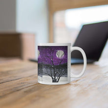 Load image into Gallery viewer, 11oz BPA, lead-free, microwave/dishwasher safe, white ceramic, vivid colours. Many original artworks by Kerry Sandhu Art