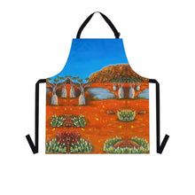 Load image into Gallery viewer, Apron - lightweight, silky finish 100% polyester, two front pockets. Many original artwork designs by Kerry Sandhu Art