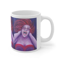 Load image into Gallery viewer, 11oz BPA, lead-free, microwave/dishwasher safe, white ceramic, vivid colours. Many original artworks by Kerry Sandhu Art