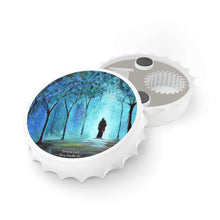 Load image into Gallery viewer, Plastic exterior w/ metallic bottom, magnetic back, 2 different opening mechanisms, matte finish. Art by Kerry Sandhu Art