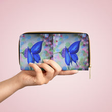 Load image into Gallery viewer, Pockets for cash, c/cards, coins, & more. Stylish faux leather, lots of original artworks by Kerry Sandhu Art to choose from