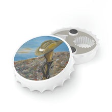 Load image into Gallery viewer, Plastic exterior w/ metallic bottom, magnetic back, 2 different opening mechanisms, matte finish. Art by Kerry Sandhu Art