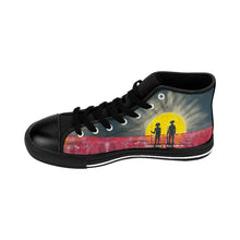 Load image into Gallery viewer, Stand out in a crowd with these comfortable high-top canvas sneakers with a high quality print by Kerry Sandhu Art