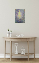 Load image into Gallery viewer, Original painting of a unalome power symbol in gold leaf on an abstract background by Kerry Sandhu Art