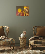 Load image into Gallery viewer, Original painting of an Aboriginal man playing the didgeridoo by Kerry Sandhu Art