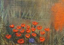 Load image into Gallery viewer, Original Artwork painted ANZAC Day 2022. A Huey helicopter hovering over red smoke and poppies in Vietnam by Kerry Sandhu Art