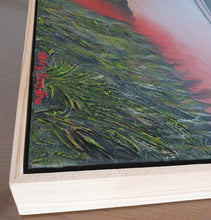 Load image into Gallery viewer, Original Artwork painted ANZAC Day 2022. A Huey helicopter hovering over red smoke and poppies in Vietnam by Kerry Sandhu Art