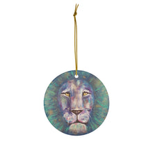 Load image into Gallery viewer, Original artwork front, description on back. Thick high-quality porcelain. 7cm diameter. Comes w/ ribbon by Kerry Sandhu Art