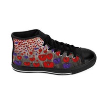 Load image into Gallery viewer, Stand out in a crowd with these comfortable high-top canvas sneakers with a high quality print by Kerry Sandhu Art