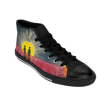 Load image into Gallery viewer, Stand out in a crowd with these comfortable high-top canvas sneakers with a high quality print by Kerry Sandhu Art