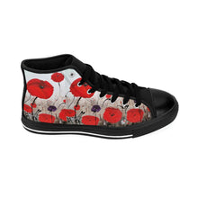 Load image into Gallery viewer, Stand out in a crowd with these comfortable high-top canvas sneakers with a high quality print by Kerry Sandhu Art