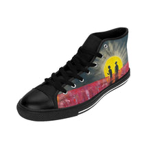 Load image into Gallery viewer, Stand out in a crowd with these comfortable high-top canvas sneakers with a high quality print by Kerry Sandhu Art
