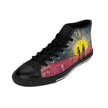Load image into Gallery viewer, Stand out in a crowd with these comfortable high-top canvas sneakers with a high quality print by Kerry Sandhu Art