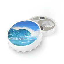 Load image into Gallery viewer, Plastic exterior w/ metallic bottom, magnetic back, 2 different opening mechanisms, matte finish. Art by Kerry Sandhu Art