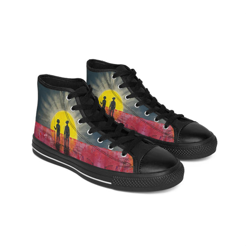 Stand out in a crowd with these comfortable high-top canvas sneakers with a high quality print by Kerry Sandhu Art