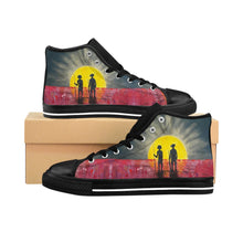 Load image into Gallery viewer, Stand out in a crowd with these comfortable high-top canvas sneakers with a high quality print by Kerry Sandhu Art