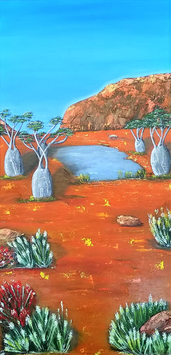 Original painting beautifully captures the uniqueness of the sacred Australian Outback landscape by Kerry Sandhu Art