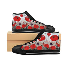 Load image into Gallery viewer, Stand out in a crowd with these comfortable high-top canvas sneakers with a high quality print by Kerry Sandhu Art