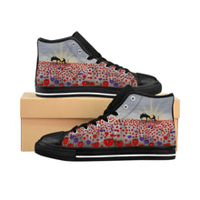 Load image into Gallery viewer, Stand out in a crowd with these comfortable high-top canvas sneakers with a high quality print by Kerry Sandhu Art