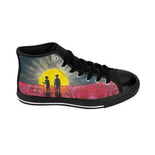 Load image into Gallery viewer, Stand out in a crowd with these comfortable high-top canvas sneakers with a high quality print by Kerry Sandhu Art