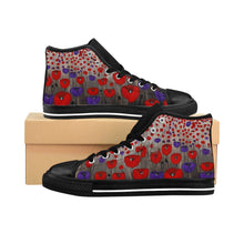 Load image into Gallery viewer, Stand out in a crowd with these comfortable high-top canvas sneakers with a high quality print by Kerry Sandhu Art