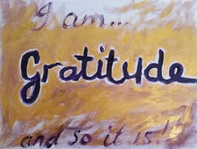 Load image into Gallery viewer, Original painting of a colourful abstract flower with gold leaf by Kerry Sandhu Art