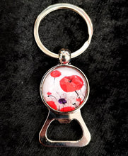 Load image into Gallery viewer, A Bottle opener and keyring in one! Designed from original ANZAC Day art by Kerry Sandhu Art