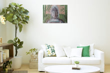 Load image into Gallery viewer, Original painting of a serene buddha head water feature / fountain by Kerry Sandhu Art