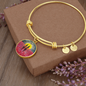 Original ANZAC Day artwork honouring past & present service personnel & animals s/steel bangle & charm by Kerry Sandhu Art