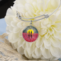 Original ANZAC Day artwork honouring past & present service personnel & animals s/steel bangle & charm by Kerry Sandhu Art