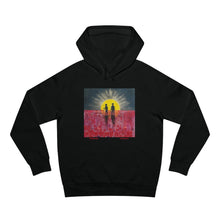 Load image into Gallery viewer, Hoodie 80/20 cotton/polyester anti-pill fleece, has a kangaroo pocket, sleeve cuff ribbing & is preshrunk by Kerry Sandhu Art